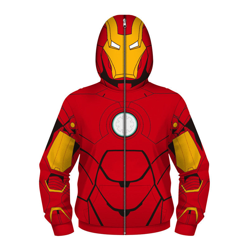 Kids Superhero Costume Hoodie With 3D Printed Mask