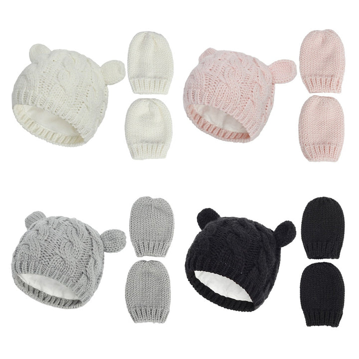 Baby Winter Knit Hat & Mitten Set for 0-18 Months