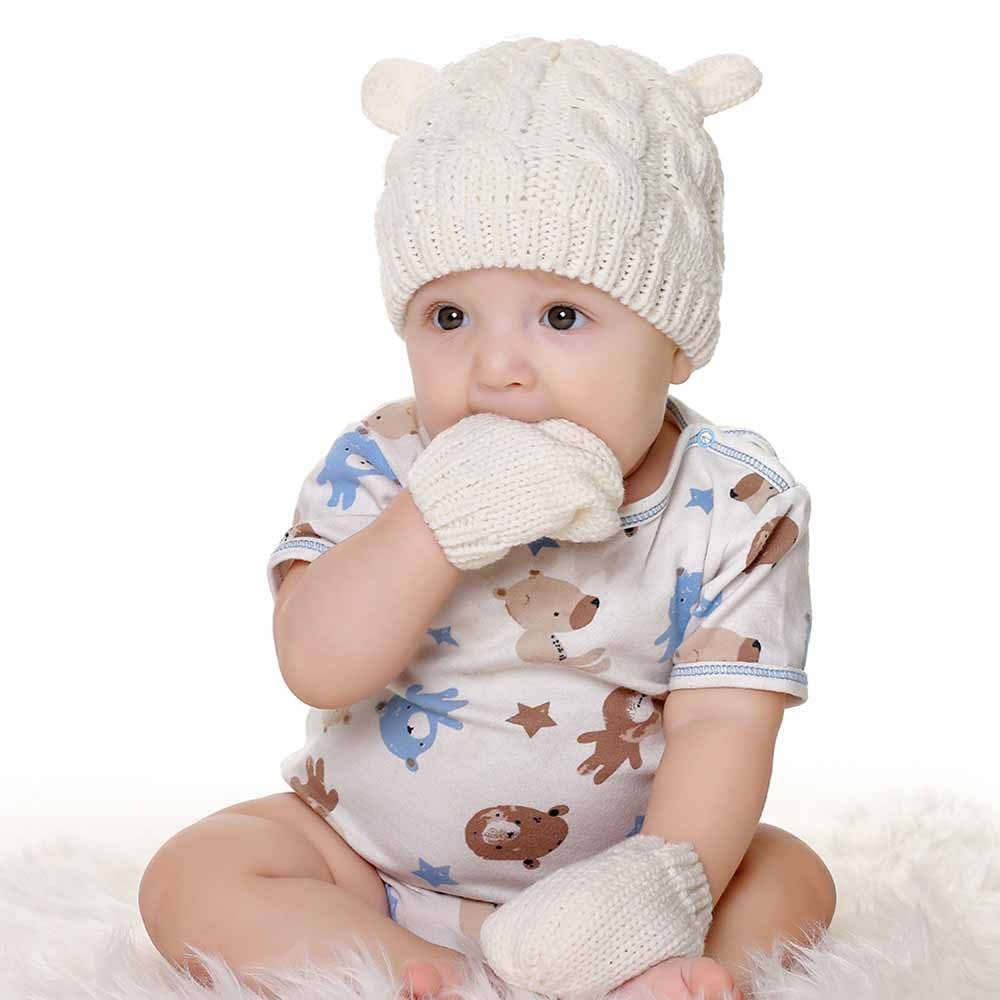 Baby Winter Knit Hat & Mitten Set for 0-18 Months