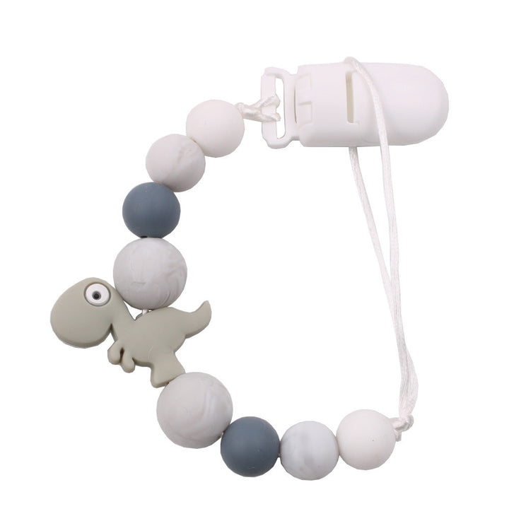 Silicone Dinosaur Pacifier Clip Chain for Easy Finding