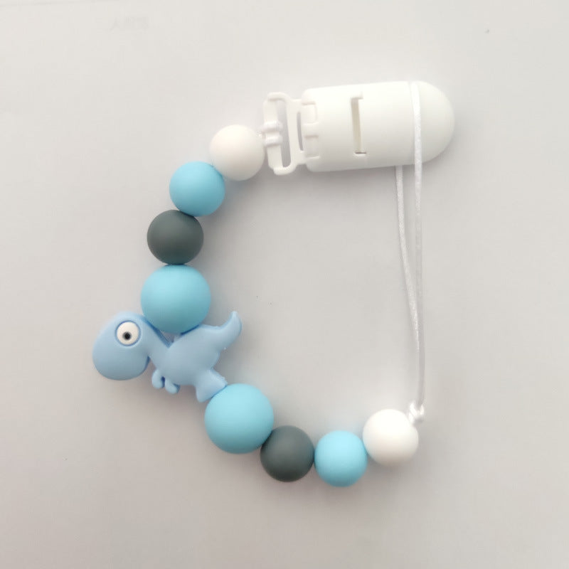 Silicone Dinosaur Pacifier Clip Chain for Easy Finding