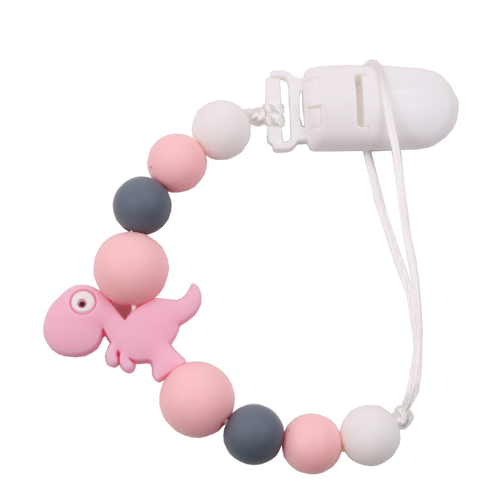 Silicone Dinosaur Pacifier Clip Chain for Easy Finding