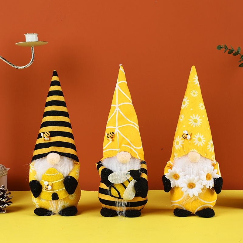 Bee Gnome Decoration Set for Playful Seasonal Style