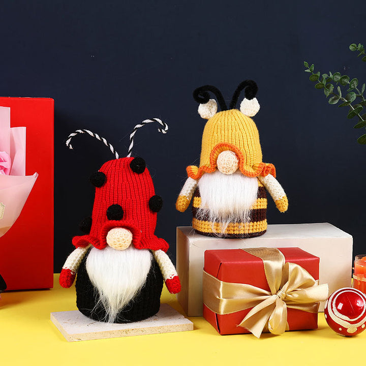 Bee Gnome Ornaments – Whimsical Knitted Home Decor