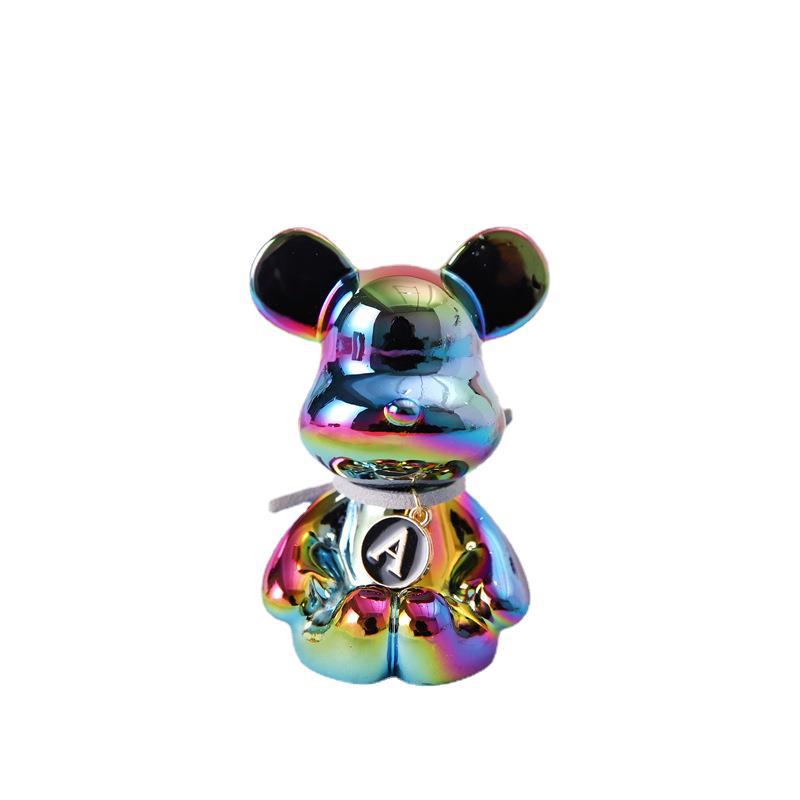Blind Box Bear Figurine With Pearlescent Letter Charm