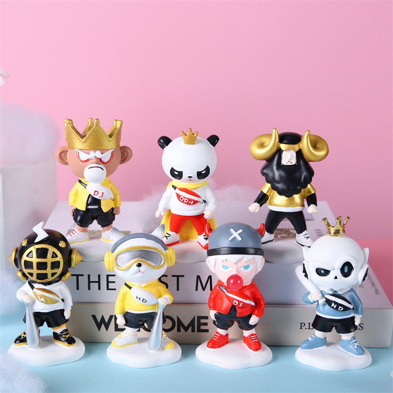 Blind Box Bear Figurine With Pearlescent Letter Charm