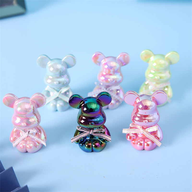 Blind Box Bear Figurine With Pearlescent Letter Charm