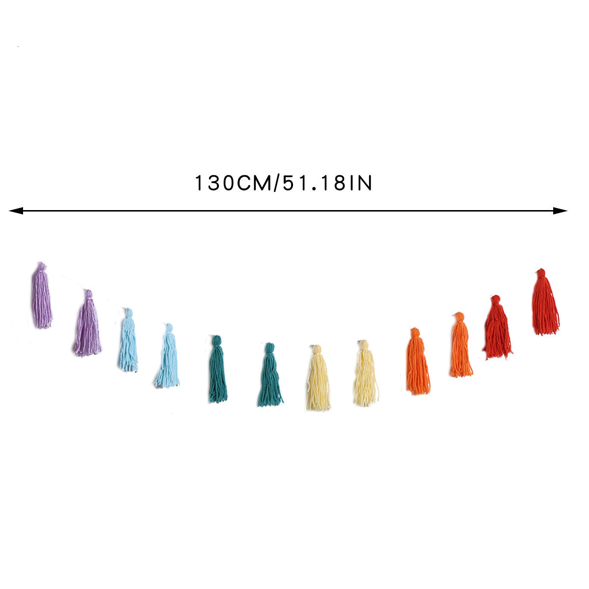 Rainbow Tassel Garland for Cheerful Boho Room Decor
