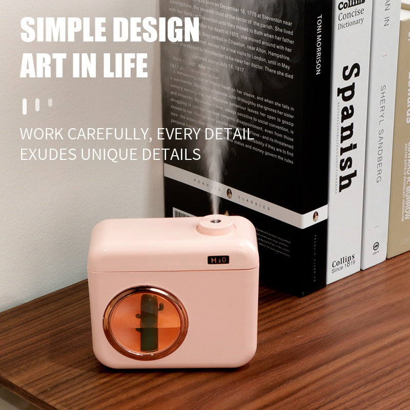Mini Camera Humidifier with Night Light for Bedroom