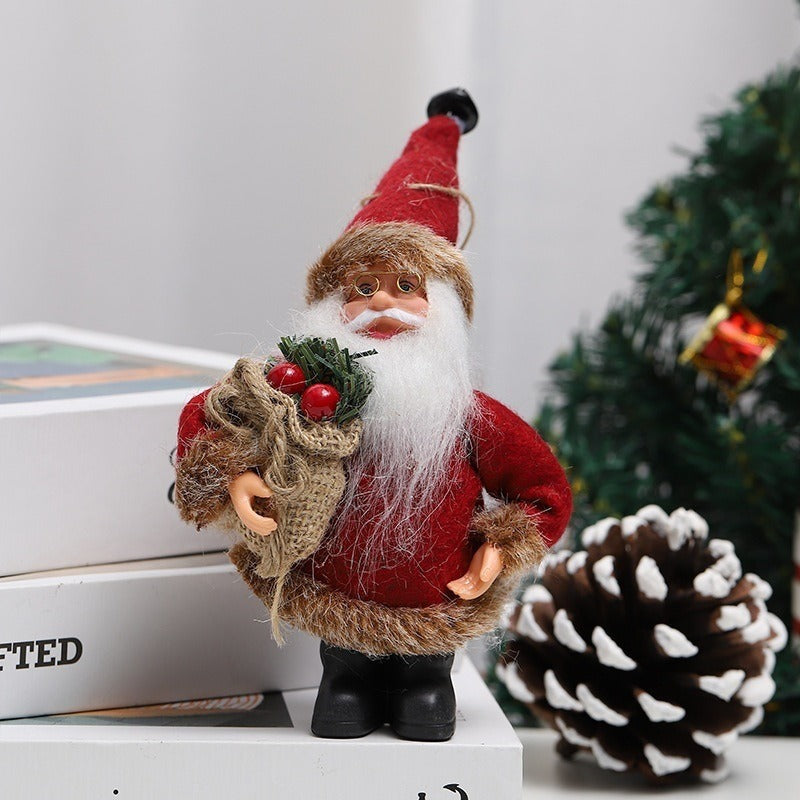 Santa Claus Plush Ornament for Cozy Christmas Displays