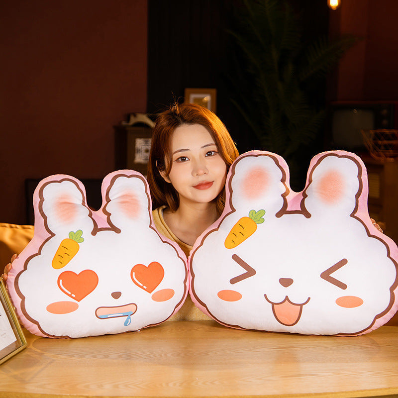 Rabbit Decorative Pillow With Double-Sided Washable Cover