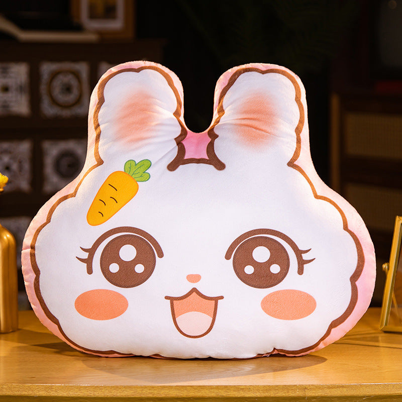 Rabbit Decorative Pillow With Double-Sided Washable Cover