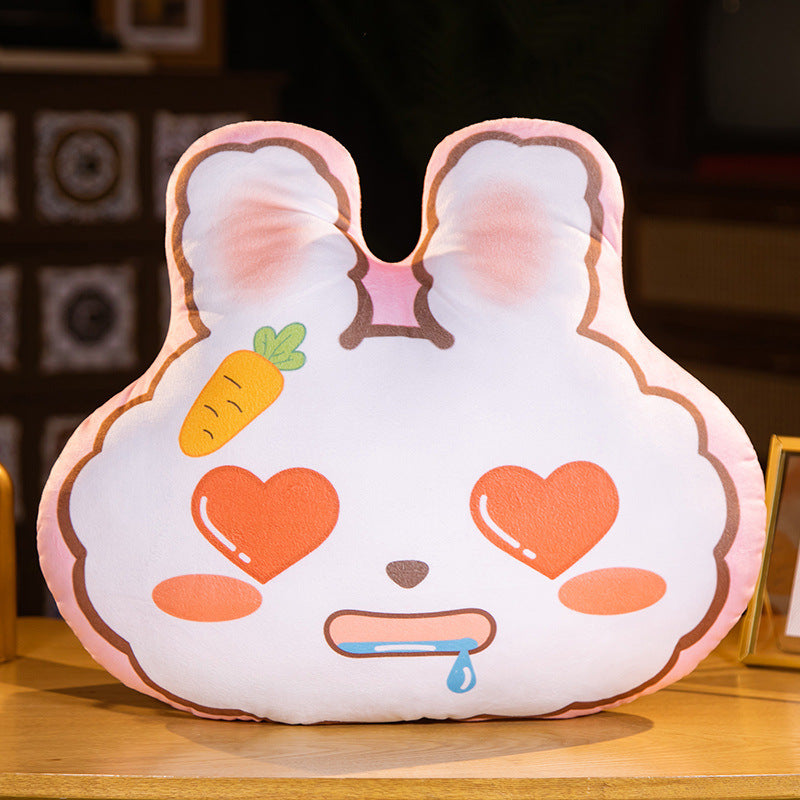 Rabbit Decorative Pillow With Double-Sided Washable Cover