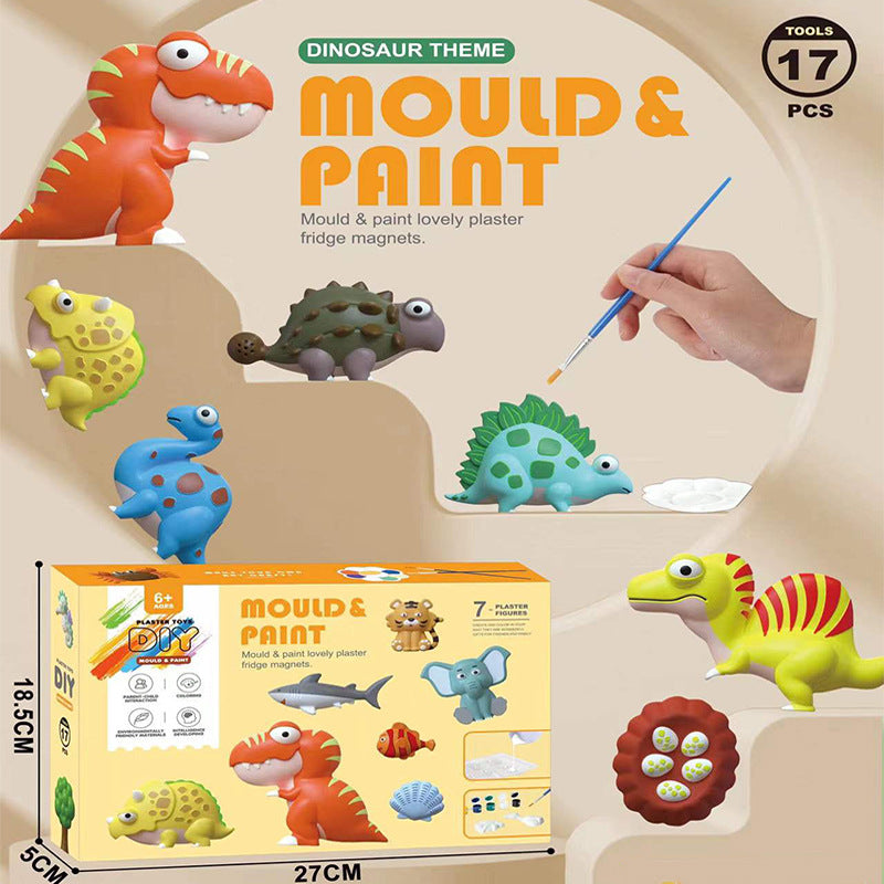Children's Plaster Painting Set for Creative Dino Play