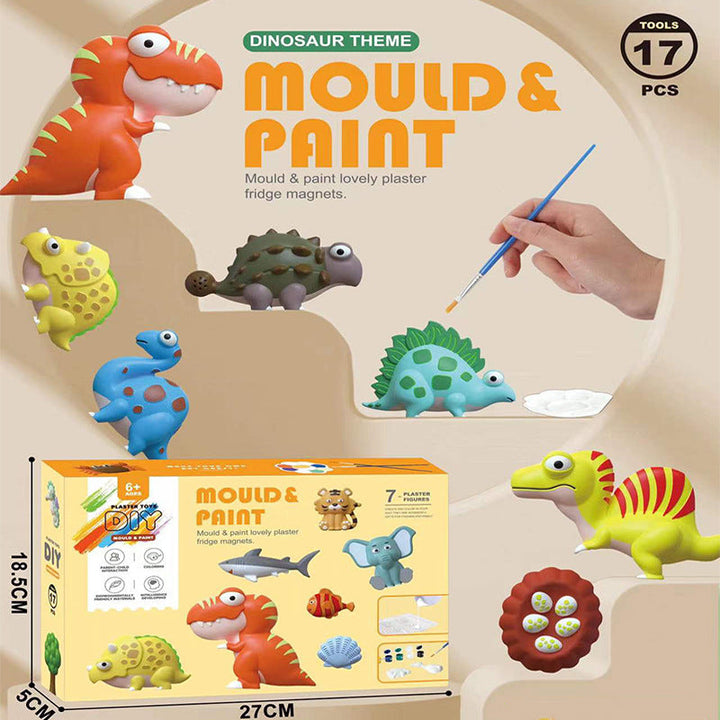 Children's Plaster Painting Set for Creative Dino Play