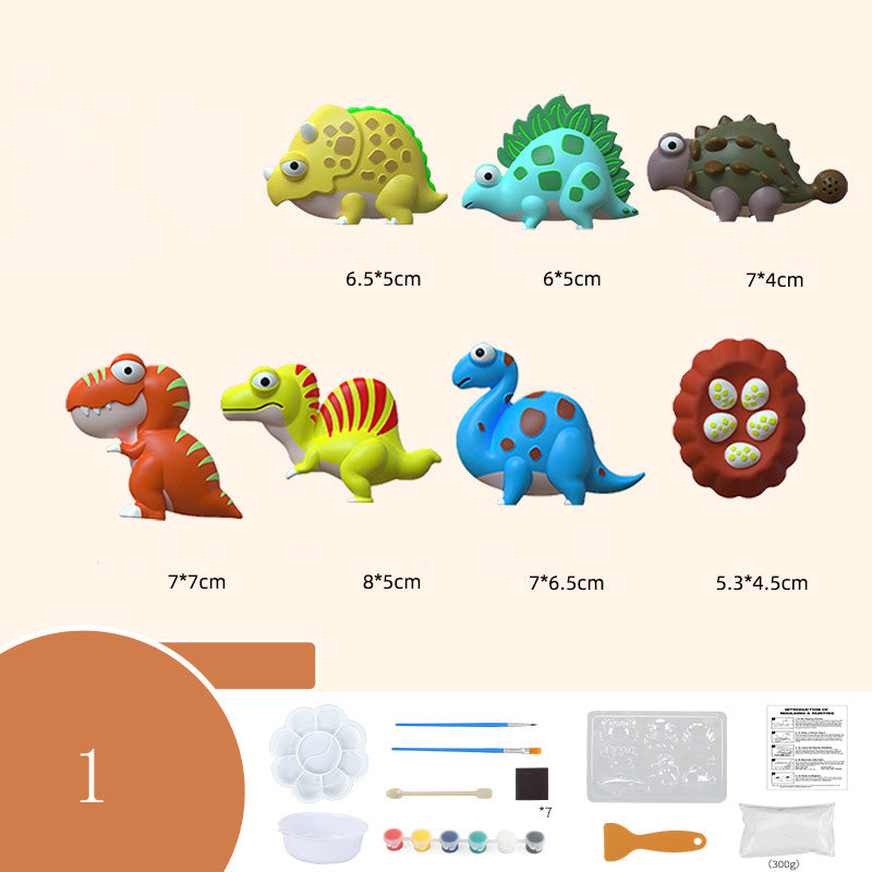 Children's Plaster Painting Set for Creative Dino Play