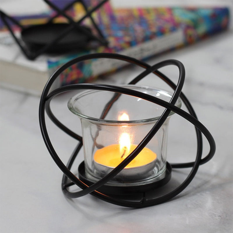 Geometric Candle Holder for Sculptural Tabletop Glow