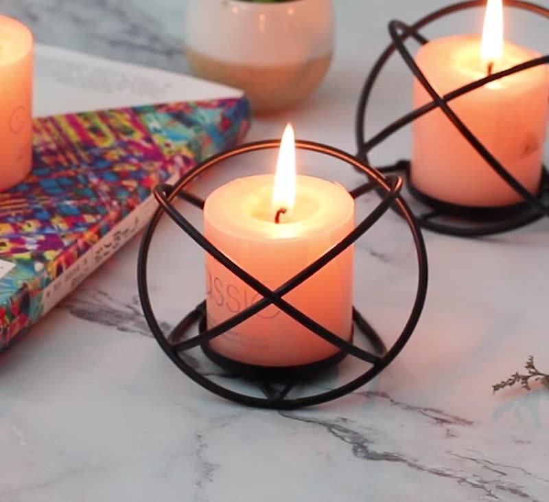Geometric Candle Holder for Sculptural Tabletop Glow