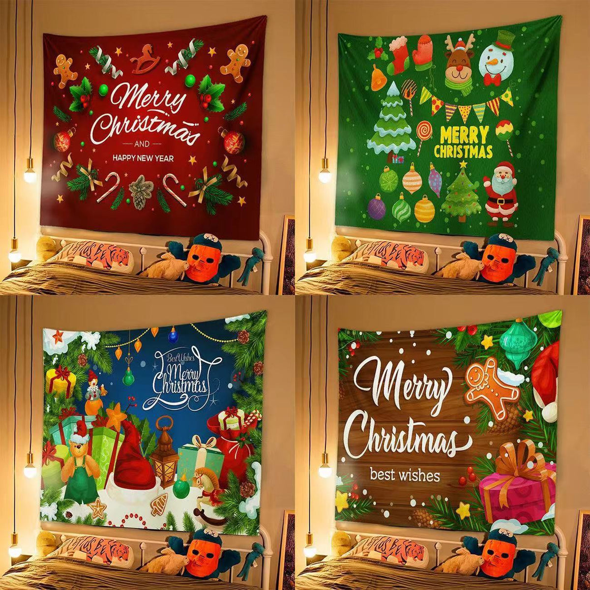 Christmas Tapestry Wall Hanging for Festive Holiday Decor