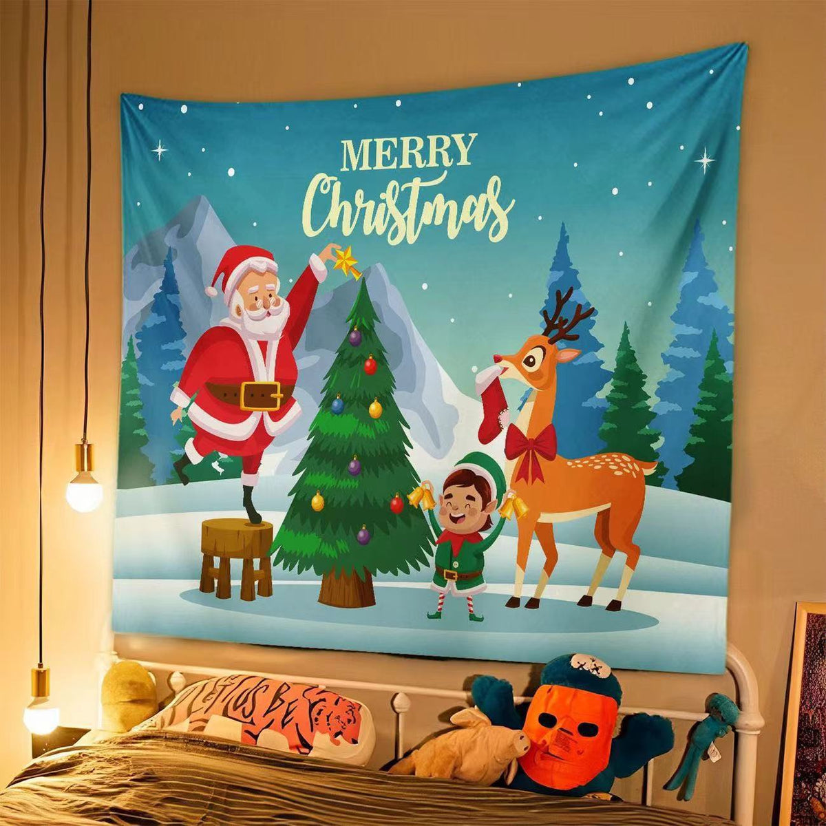 Christmas Tapestry Wall Hanging for Festive Holiday Decor
