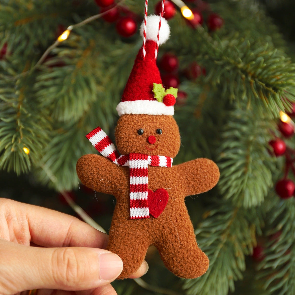 Gingerbread Christmas Ornaments, 3-Piece Fabric Set