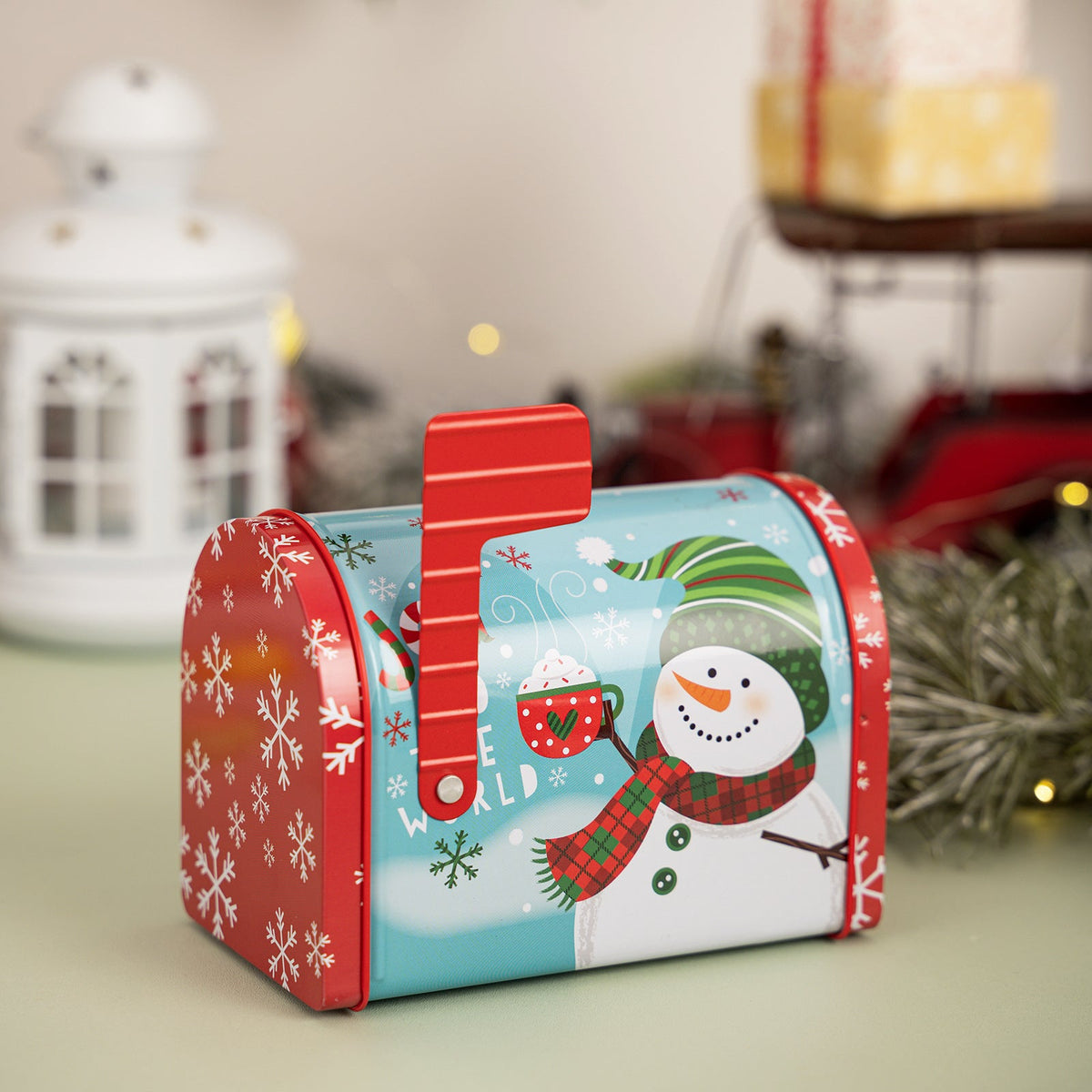 Christmas Mailbox Tin Gift Box for Festive Candy Treats