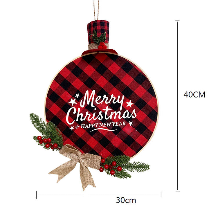 Christmas Door Hanging Rustic Plaid Holiday Decoration