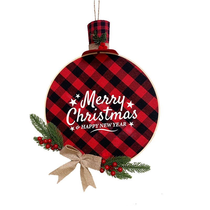 Christmas Door Hanging Rustic Plaid Holiday Decoration