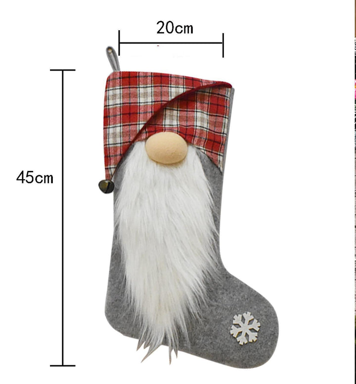 Christmas Gnome Stocking for Cheerful Mantel Decor