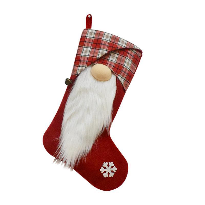 Christmas Gnome Stocking for Cheerful Mantel Decor