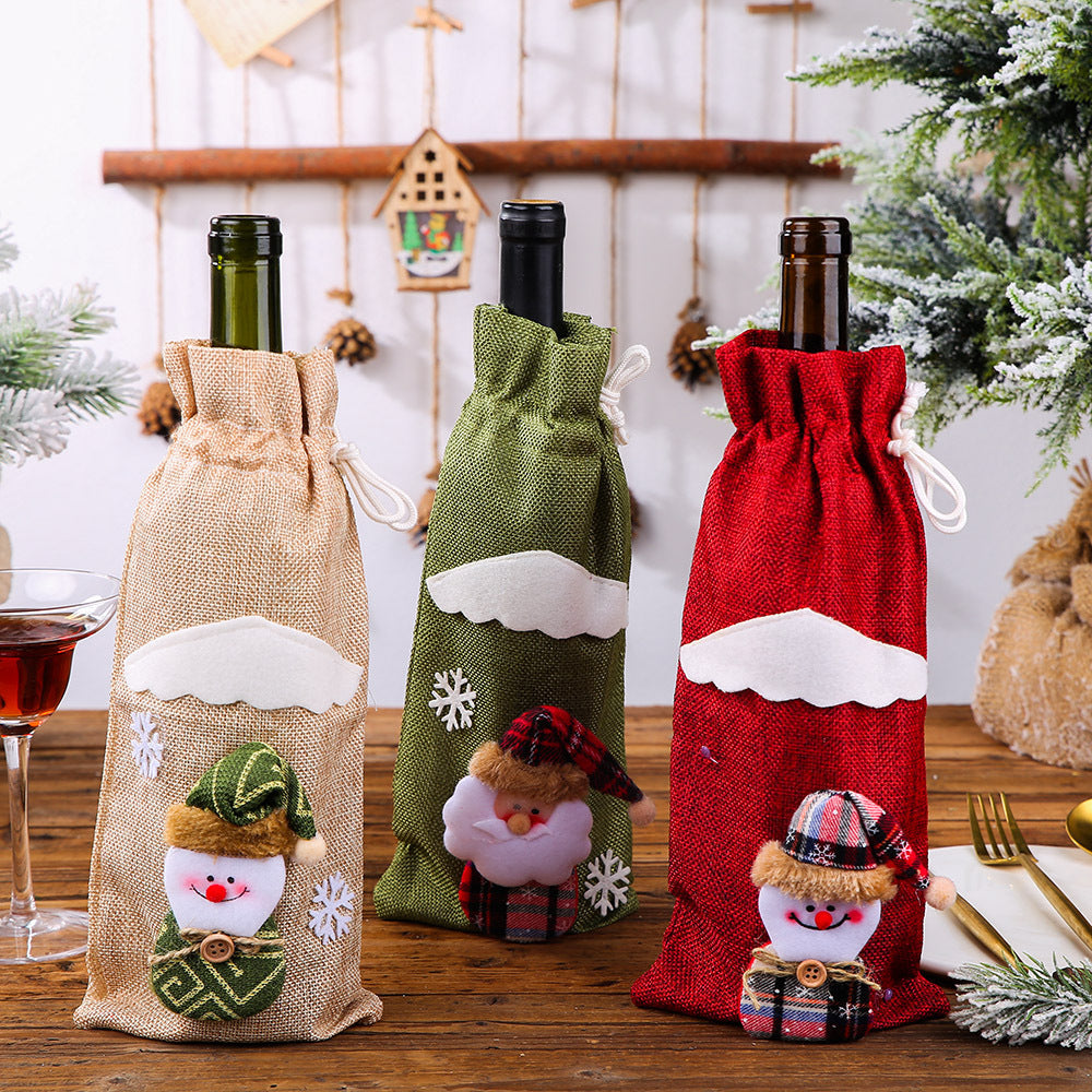 Christmas Wine Bottle Covers for Festive Table Decor