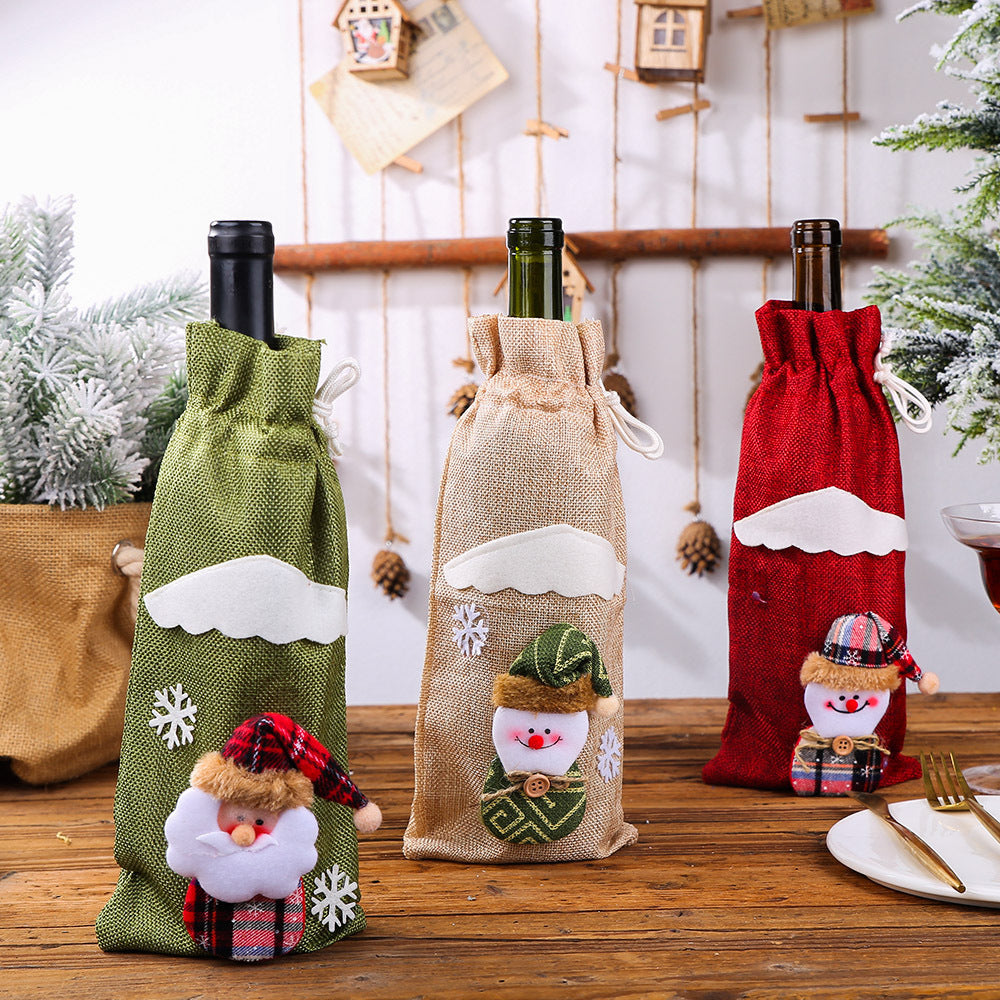 Christmas Wine Bottle Covers for Festive Table Decor