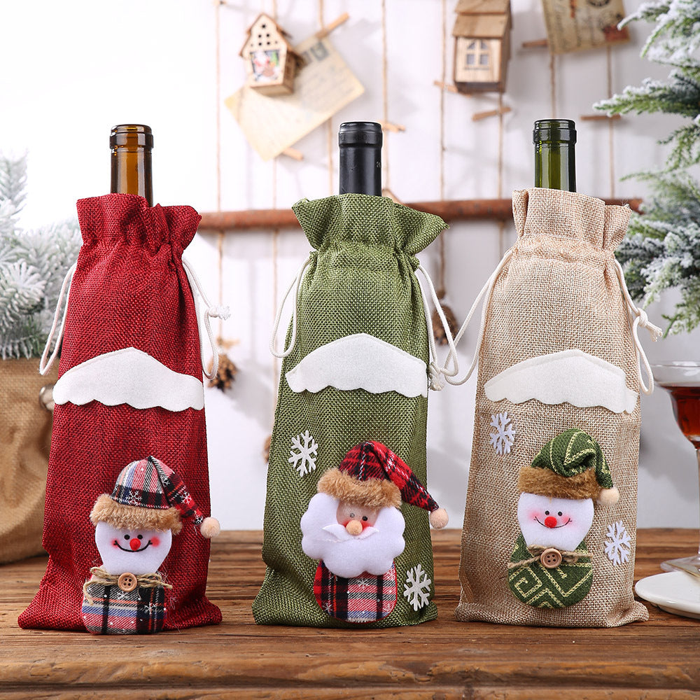 Christmas Wine Bottle Covers for Festive Table Decor