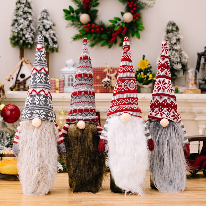 Christmas Wine Bottle Gnome Holiday Decoration Set