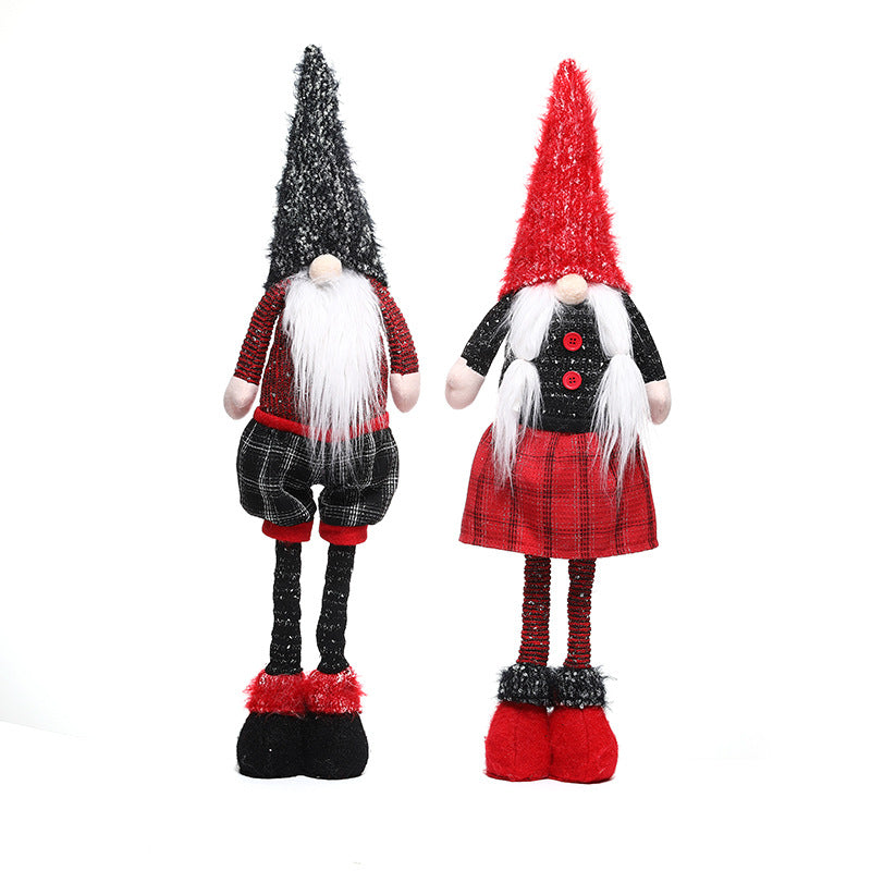 Christmas Gnome Doll Pair - Faceless Plaid Holiday Decor