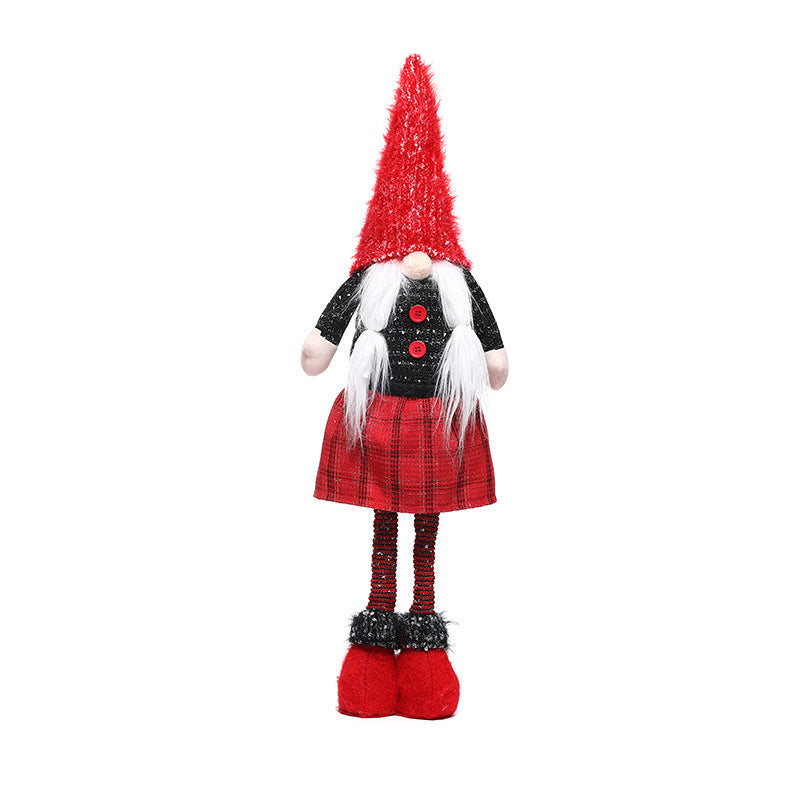 Christmas Gnome Doll Pair - Faceless Plaid Holiday Decor