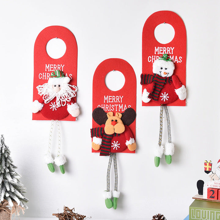 Christmas Door Hangers with Plush Holiday Characters