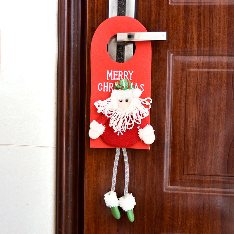 Christmas Door Hangers with Plush Holiday Characters