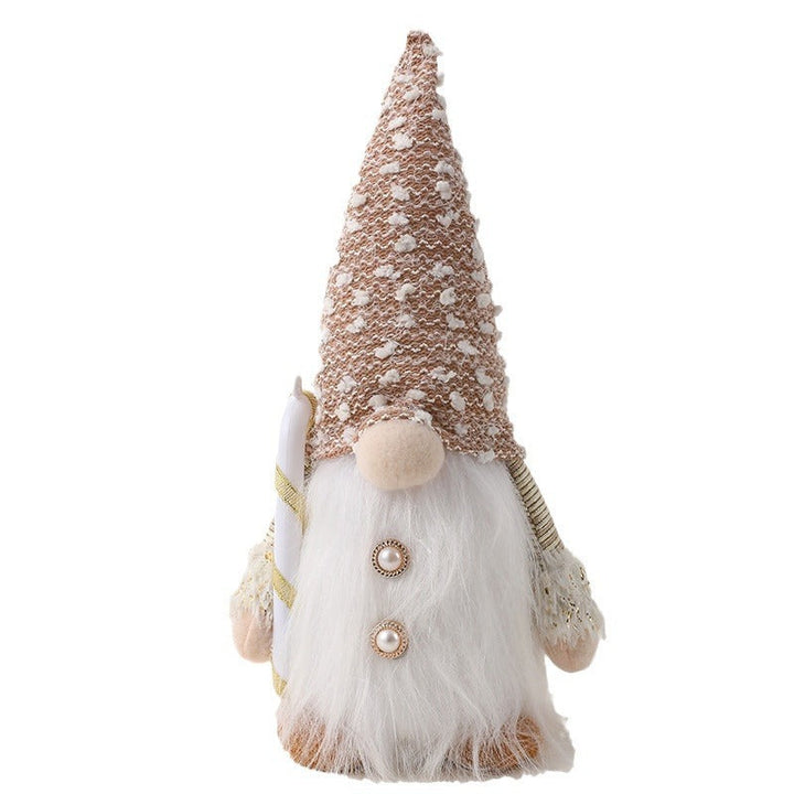 Christmas Gnome Decor With Long Beard & Plush Hat Accent