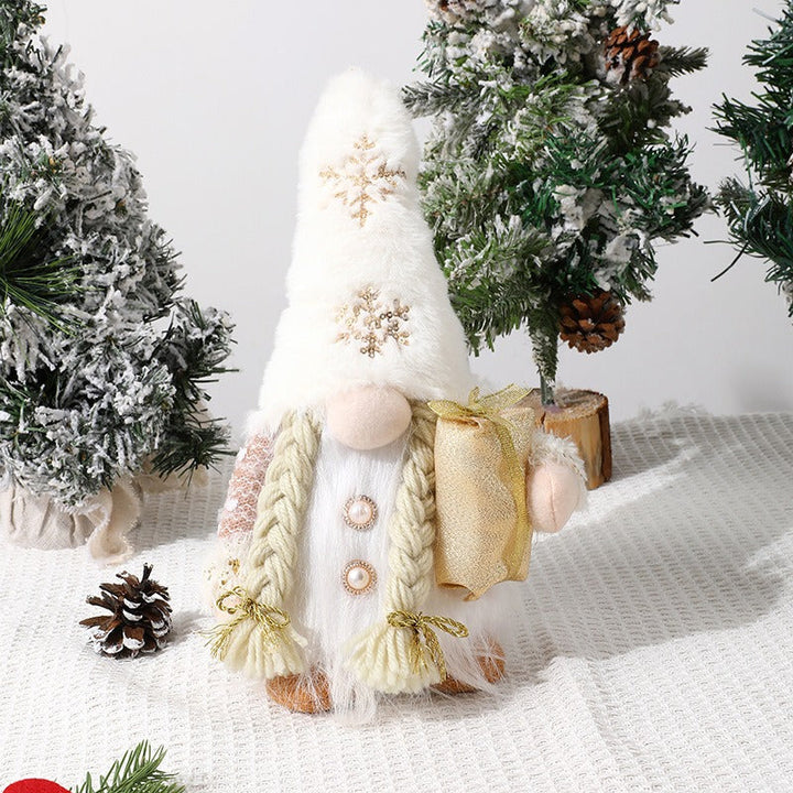 Christmas Gnome Decor With Long Beard & Plush Hat Accent