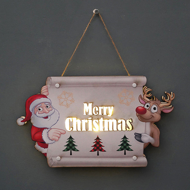 Christmas LED Door Sign Warm Glowing Holiday Decor