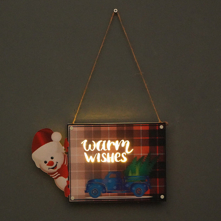 Christmas LED Door Sign Warm Glowing Holiday Decor