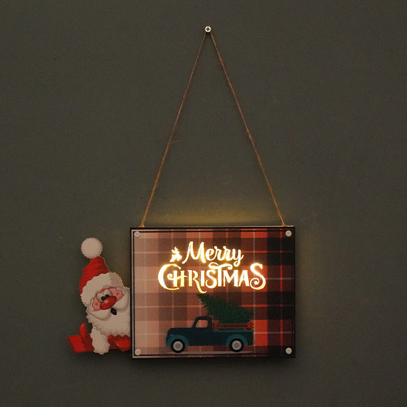 Christmas LED Door Sign Warm Glowing Holiday Decor