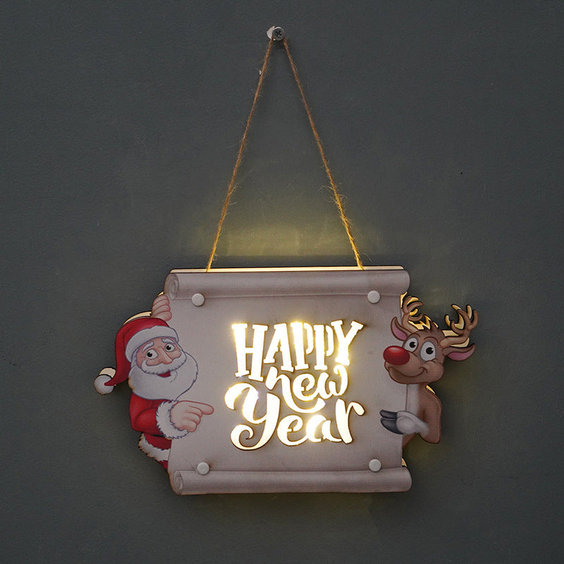 Christmas LED Door Sign Warm Glowing Holiday Decor