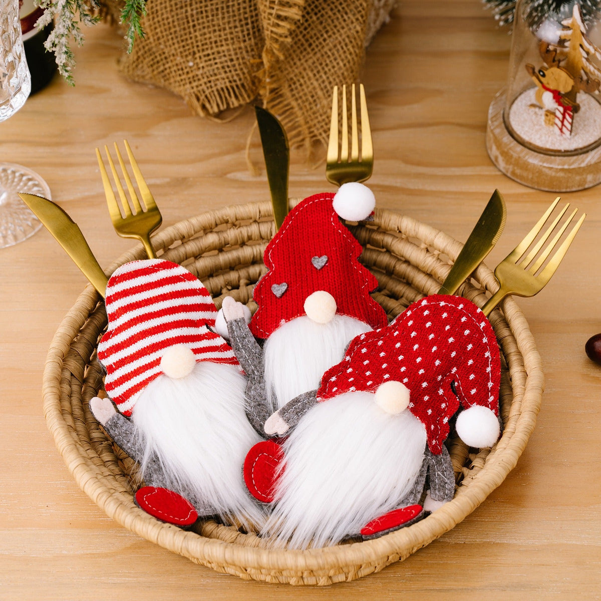 Christmas Gnome Cutlery Holders for Festive Tables