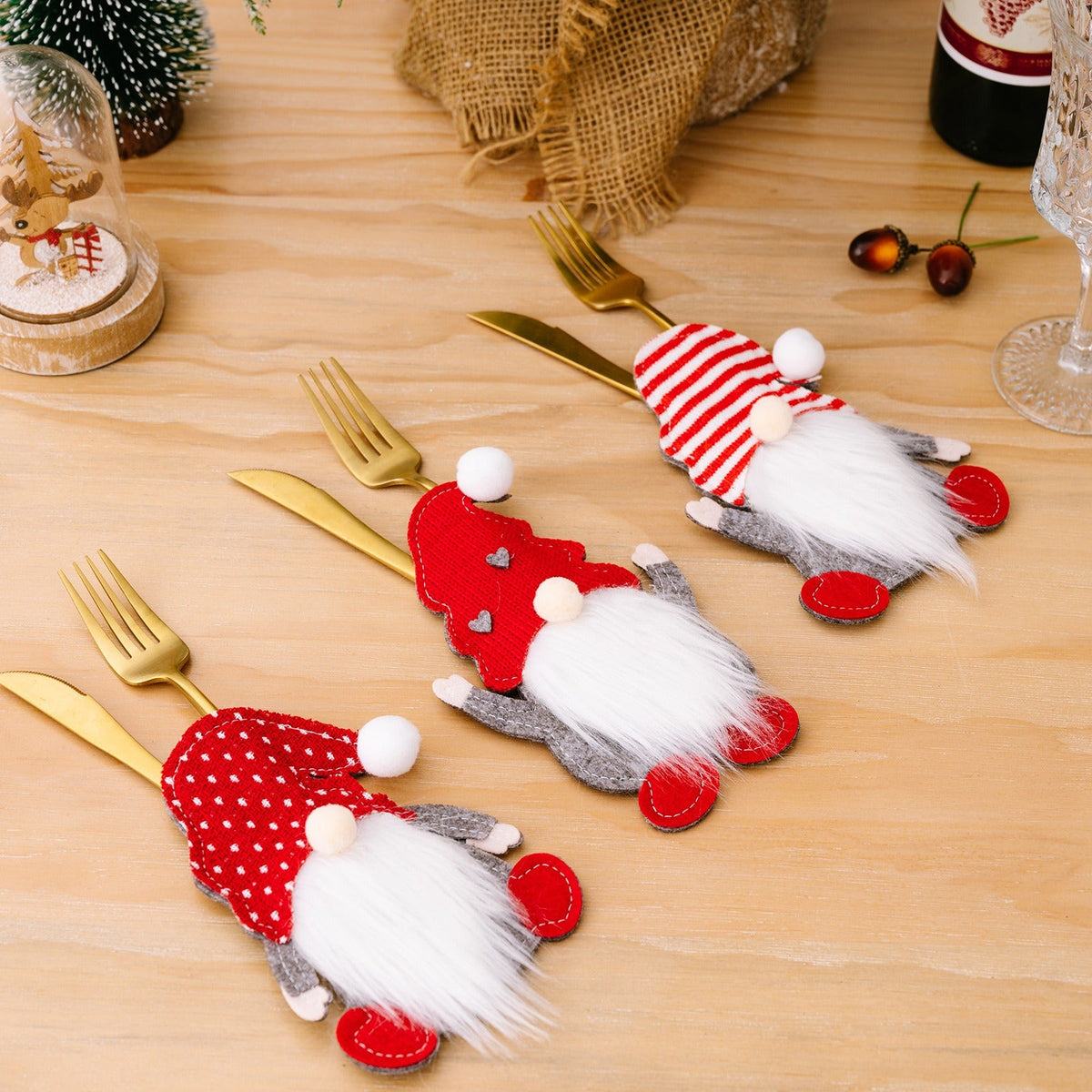 Christmas Gnome Cutlery Holders for Festive Tables
