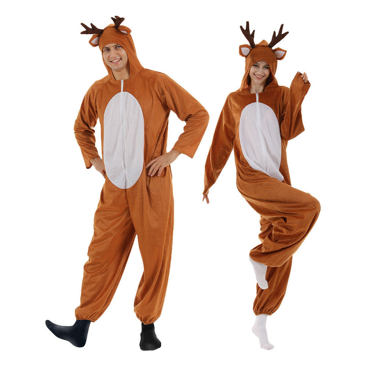Adult Christmas Reindeer Costume One-Piece Party Suit
