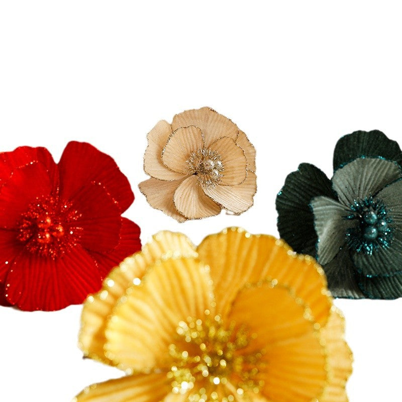 Artificial Christmas Flowers – Elegant Glitter Decor