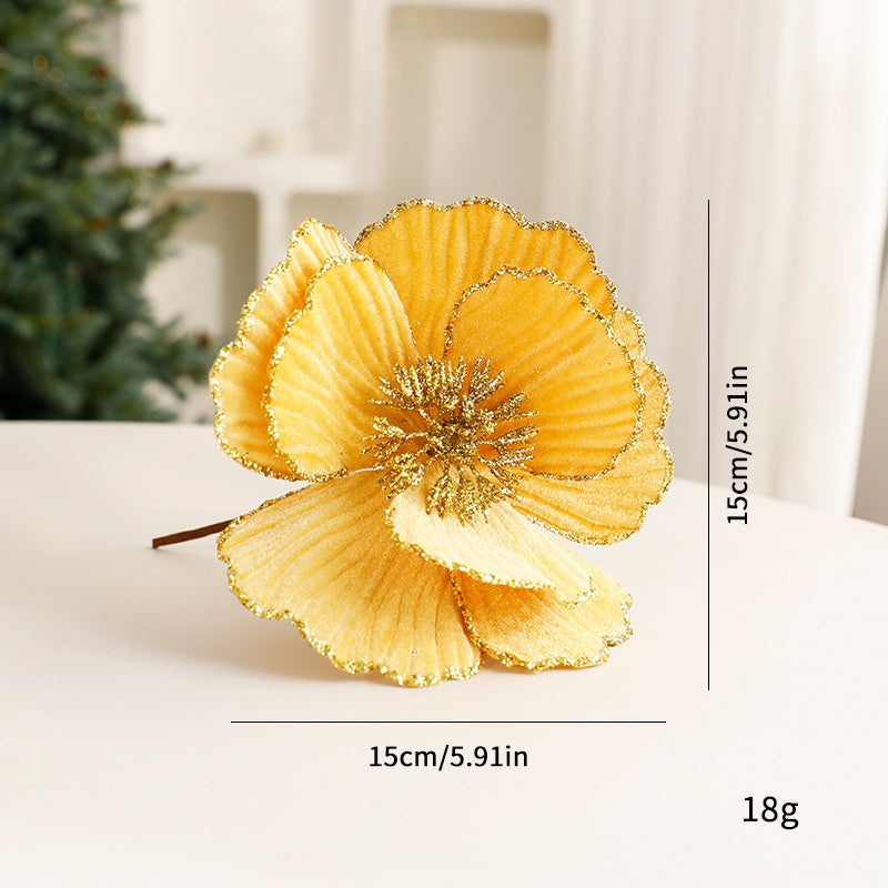 Artificial Christmas Flowers – Elegant Glitter Decor