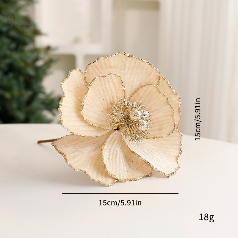 Artificial Christmas Flowers – Elegant Glitter Decor